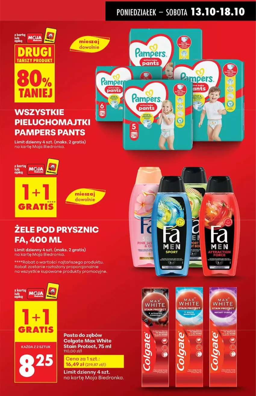 Gazetka promocyjna Biedronka - Od poniedziałku 13.10 - ważna 13.10 do 18.10.2025 - strona 13 - produkty: AEG, Colgate, Fa, Gra, LG, Majtki, Pampers, Pasta do zębów, Pieluchomajtki, Por