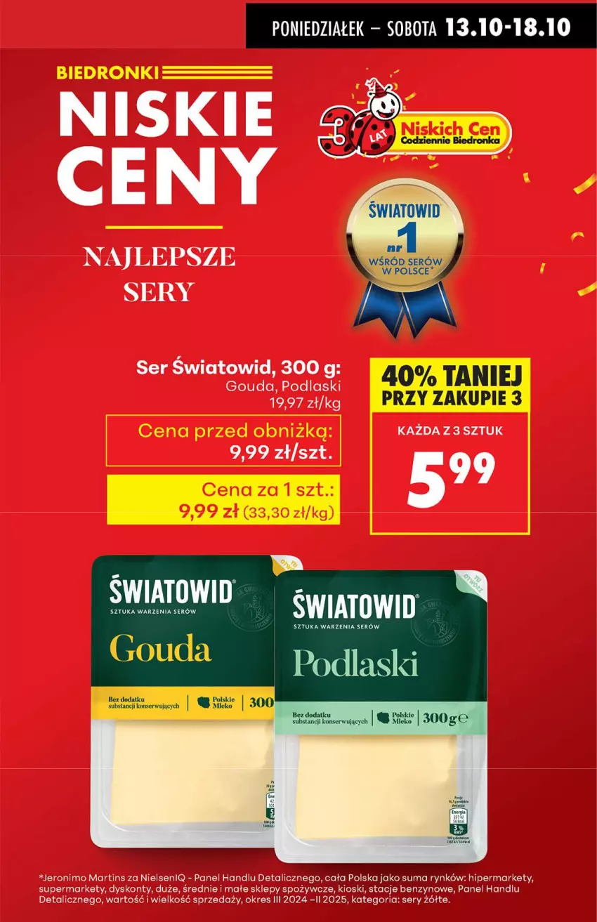 Gazetka promocyjna Biedronka - Od poniedziałku 13.10 - ważna 13.10 do 18.10.2025 - strona 3 - produkty: Gouda, Podlaski, Ser