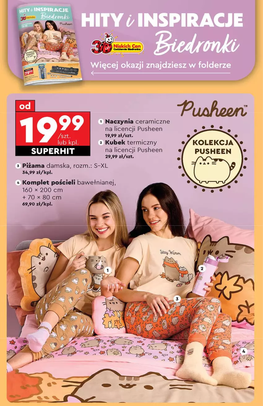 Gazetka promocyjna Biedronka - Od poniedziałku 13.10 - ważna 13.10 do 18.10.2025 - strona 66 - produkty: Komplet pościeli, Kubek, Kubek termiczny, Piżama, Pościel