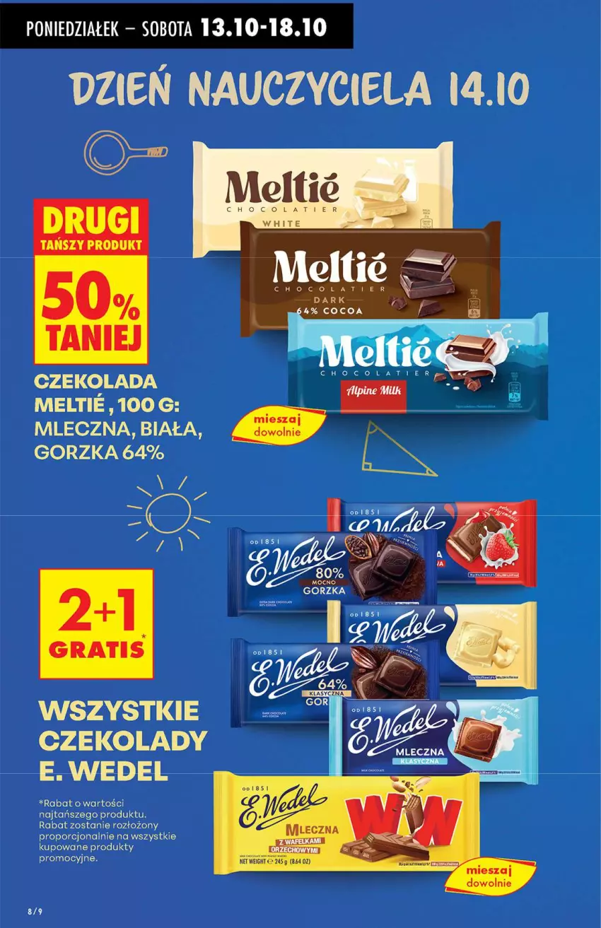 Gazetka promocyjna Biedronka - Od poniedziałku 13.10 - ważna 13.10 do 18.10.2025 - strona 8 - produkty: Czekolada, E. Wedel, Por