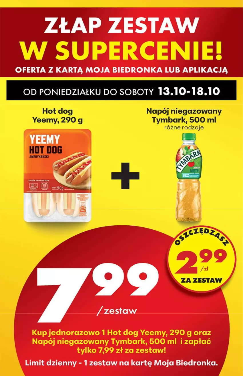 Gazetka promocyjna Biedronka - Od poniedziałku 13.10 - ważna 13.10 do 18.10.2025 - strona 85 - produkty: Hot dog, Napój, Napój niegazowany, Tymbark