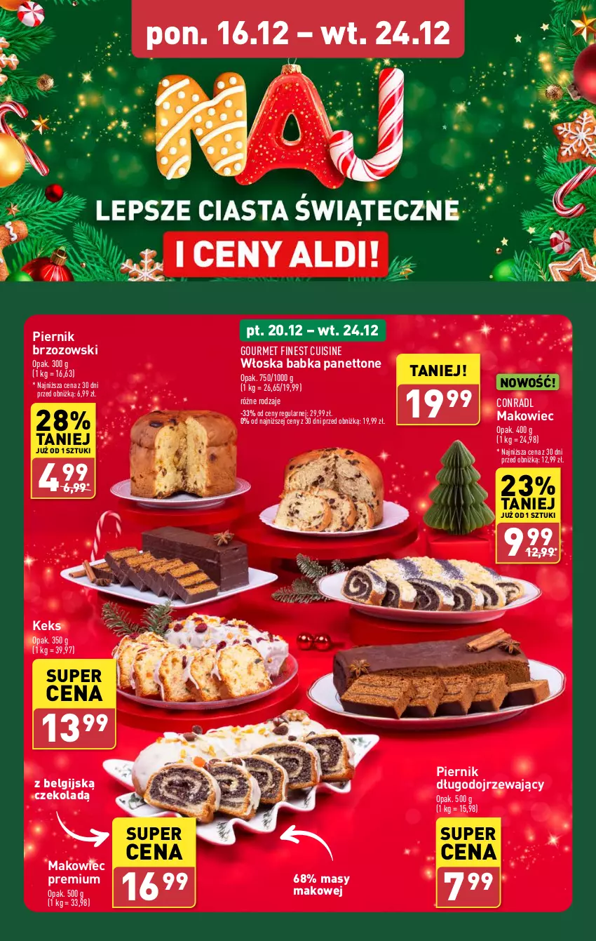 Gazetka promocyjna Aldi - Pełna oferta - ważna 16.12 do 24.12.2024 - strona 16 - produkty: Babka, LG, Makowiec, Piernik