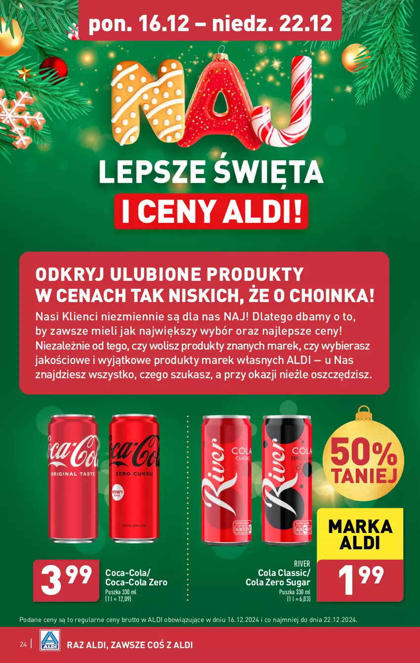 Gazetka promocyjna Aldi - Pełna oferta - ważna 16.12 do 24.12.2024 - strona 24 - produkty: Choinka, Coca-Cola, Inka