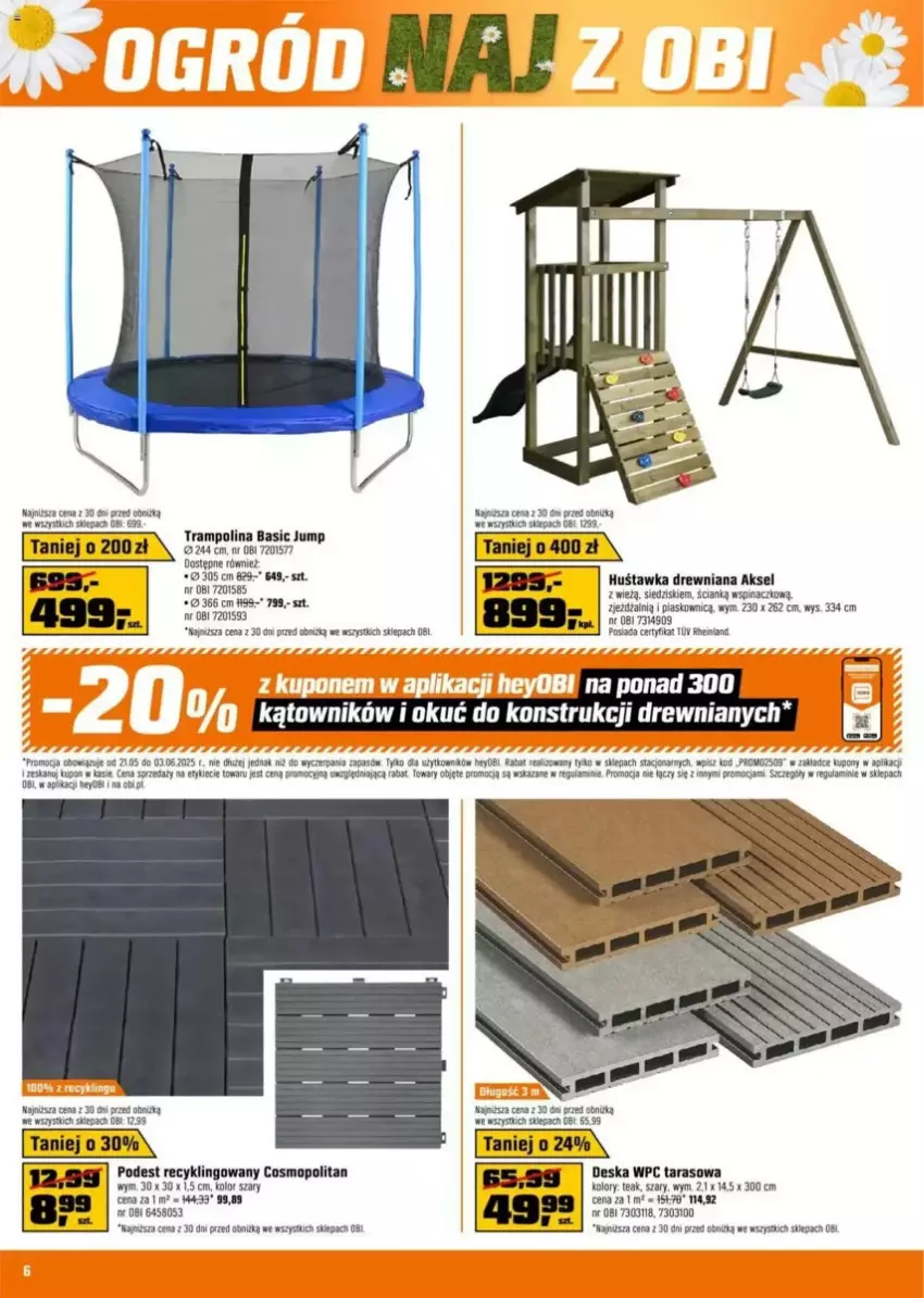 Gazetka promocyjna Obi - ważna 21.05 do 03.06.2025 - strona 15 - produkty: Gra, Huśtawka, Mop, Rama