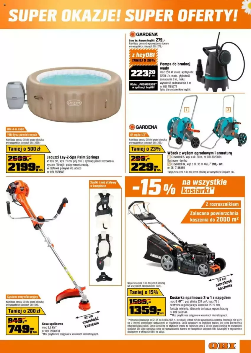 Gazetka promocyjna Obi - ważna 21.05 do 03.06.2025 - strona 16 - produkty: BIC, Kosiarka, Kosz, Pokrywa, Sok, Tera, Wózek