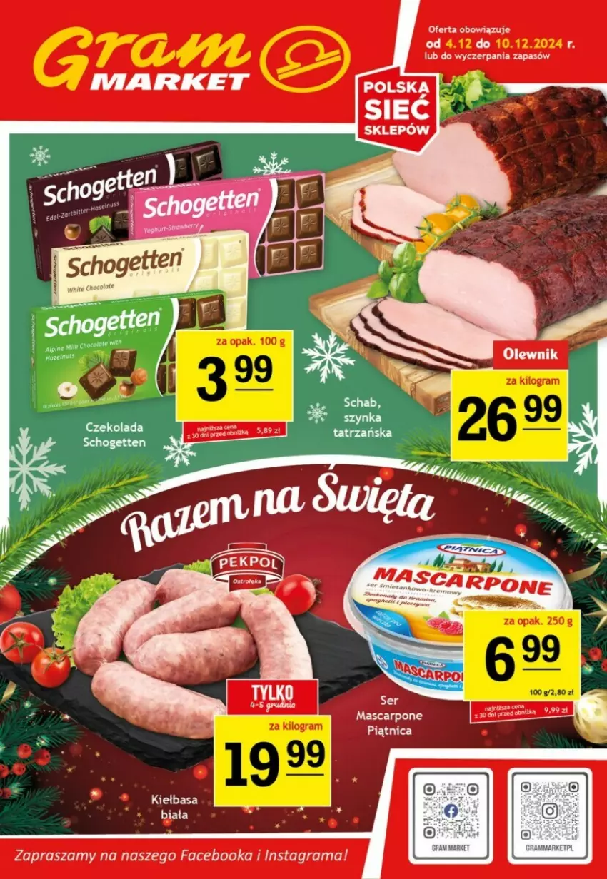 Gazetka promocyjna Gram market - ważna 04.12 do 10.12.2024 - strona 1 - produkty: Fa, Gra, Kiełbasa, Kiełbasa biała, Rama