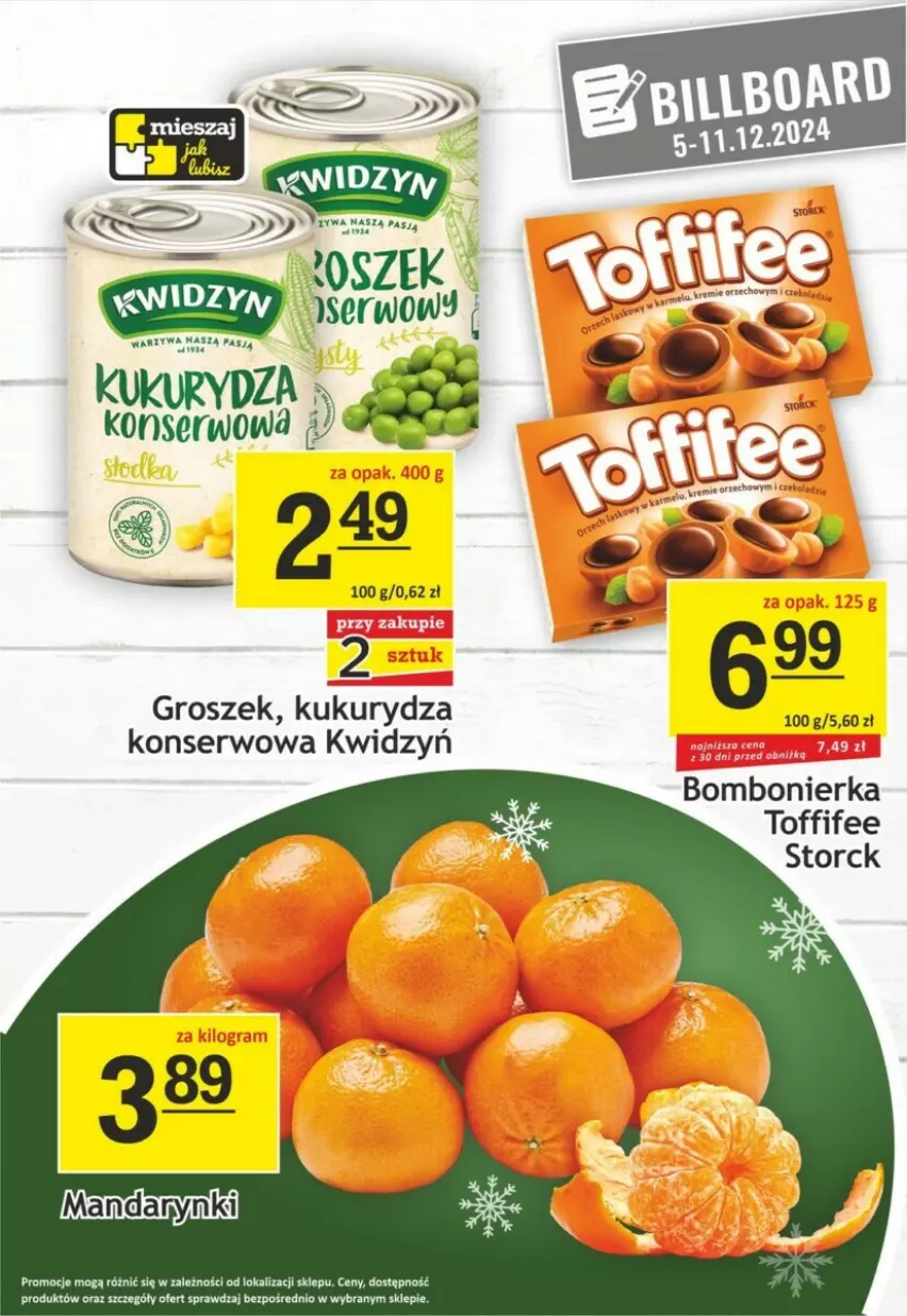 Gazetka promocyjna Gram market - ważna 04.12 do 10.12.2024 - strona 9 - produkty: Groszek, Kukurydza, Kukurydza konserwowa, Ser, Toffifee