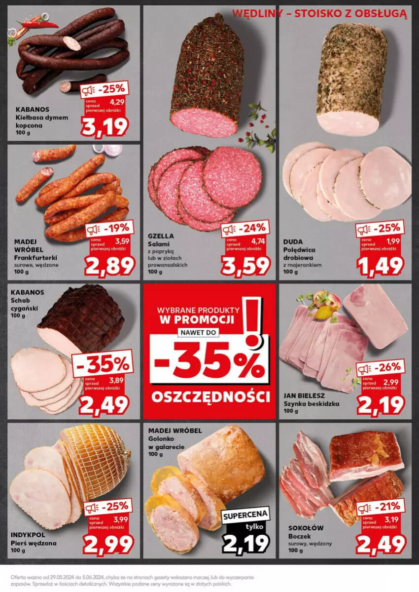 Gazetka promocyjna Kaufland - ważna 03.06 do 05.06.2024 - strona 14 - produkty: Frankfurterki, Kabanos, Kiełbasa, Madej Wróbel, Salami, Salami z papryką, Szynka