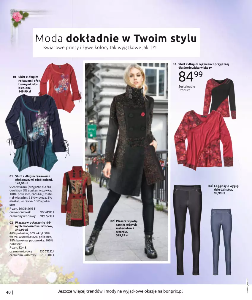 Gazetka promocyjna Bonprix - Na tropie zimy - ważna 02.11.2021 do 20.04.2022 - strona 42 - produkty: Gin, Legginsy, Moda, Płaszcz, Wełna