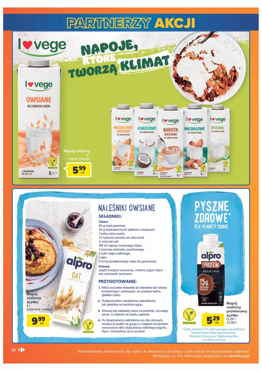 Gazetka promocyjna Carrefour - Gazetka Market - ważna 05.07 do 30.07.2022 - strona 14 - produkty: Alpro, Blender, Jogurt, Kokos, Lanki, Naleśniki, Napój, Olej, Piec, Por, Robot, Ryż