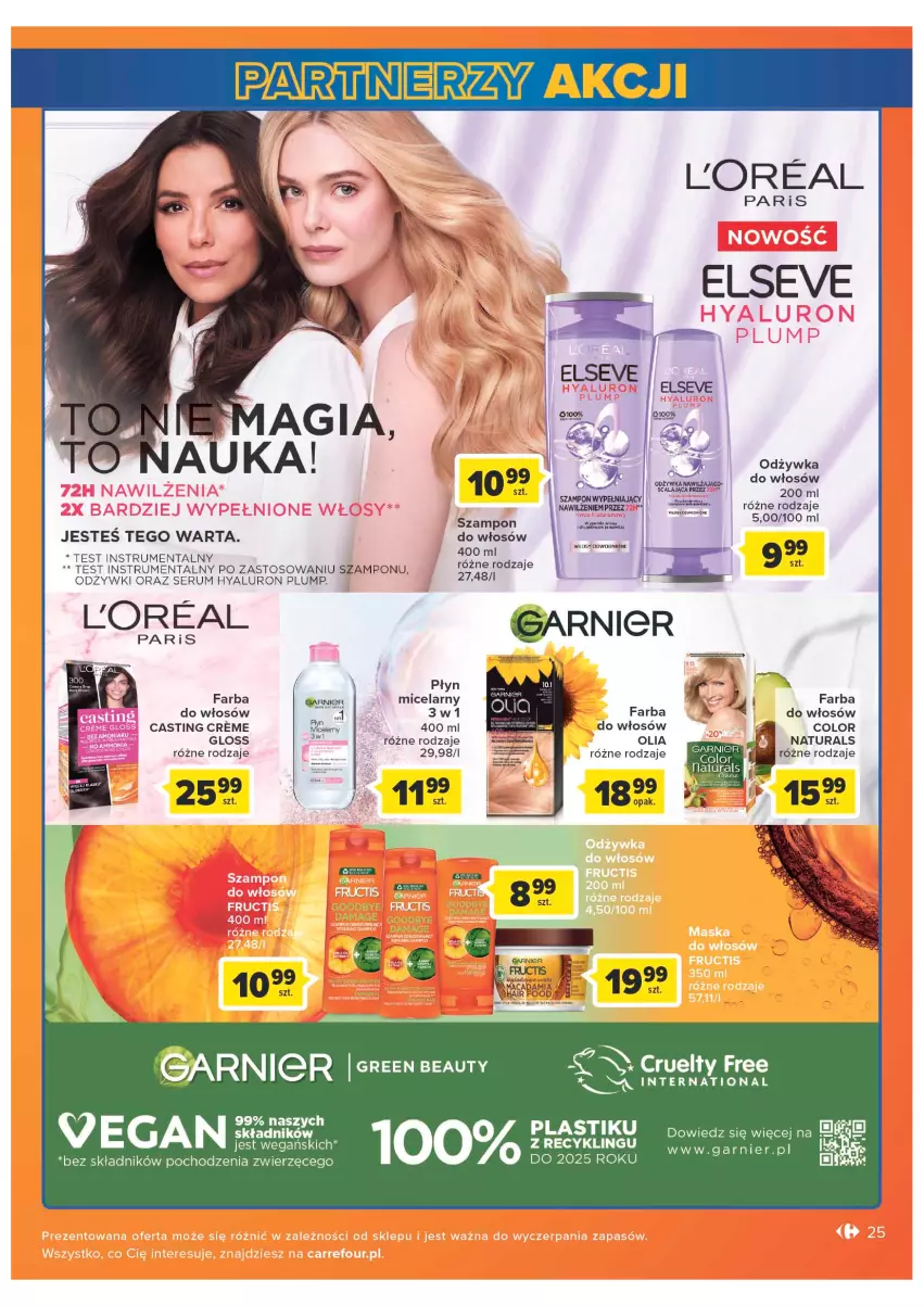 Gazetka promocyjna Carrefour - Gazetka Market - ważna 05.07 do 30.07.2022 - strona 25 - produkty: Fa, Farba do włosów, Garnier, Odżywka, Rum, Ser, Serum, Szampon