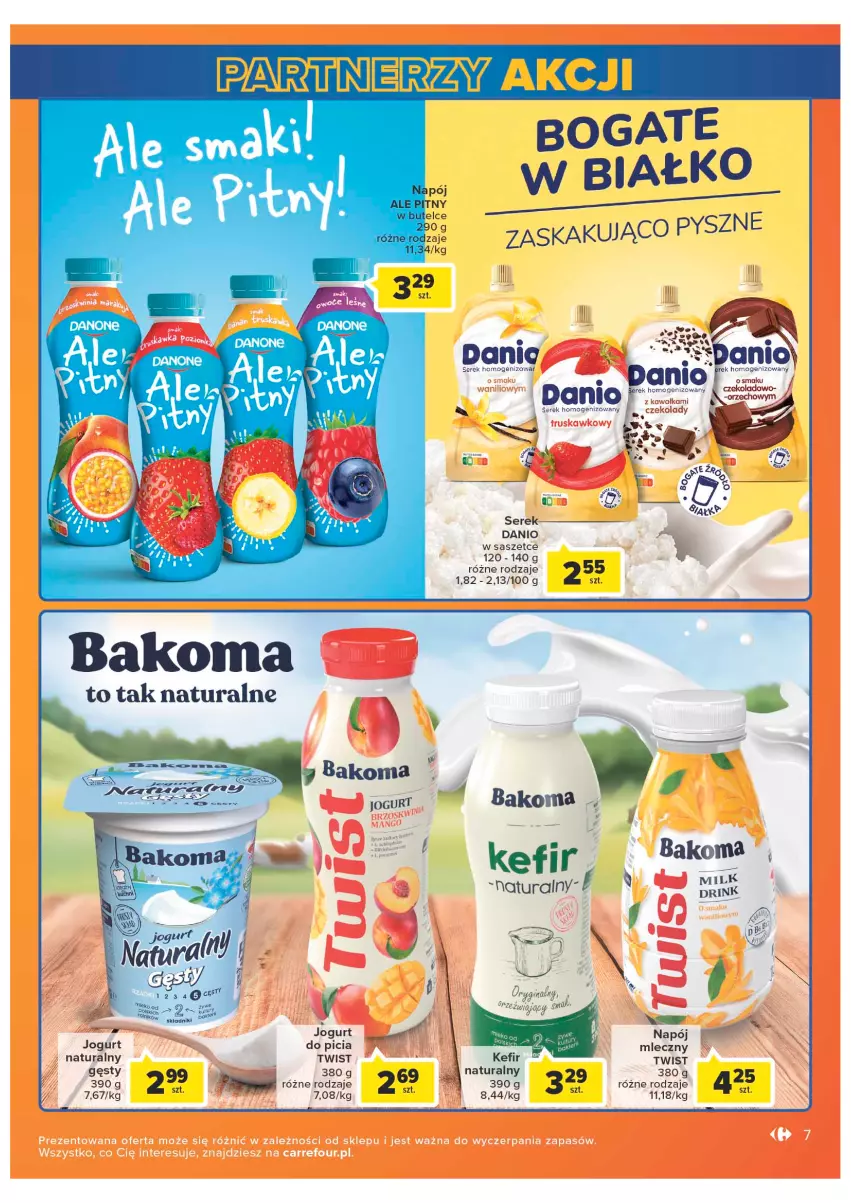 Gazetka promocyjna Carrefour - Gazetka Market - ważna 05.07 do 30.07.2022 - strona 7 - produkty: Bakoma, Danio, Fa, Jogurt, Kefir, Napój, Ser, Serek