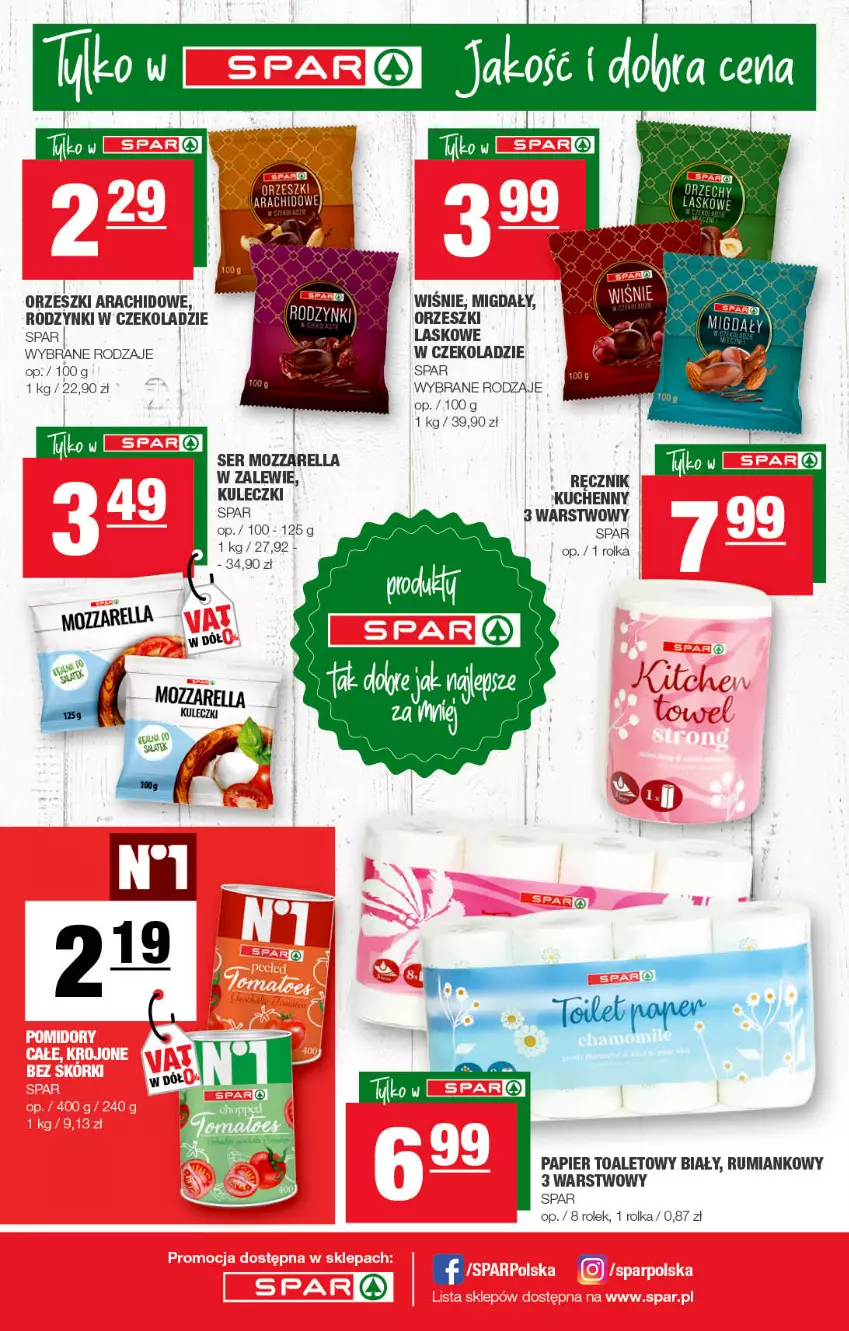 Gazetka promocyjna Spar - Spar - ważna 12.06 do 22.06.2022 - strona 8 - produkty: Fa, Migdały, Orzeszki, Papier, Papier toaletowy, Ręcznik, Ręcznik kuchenny, Rodzynki, Rum, Ser