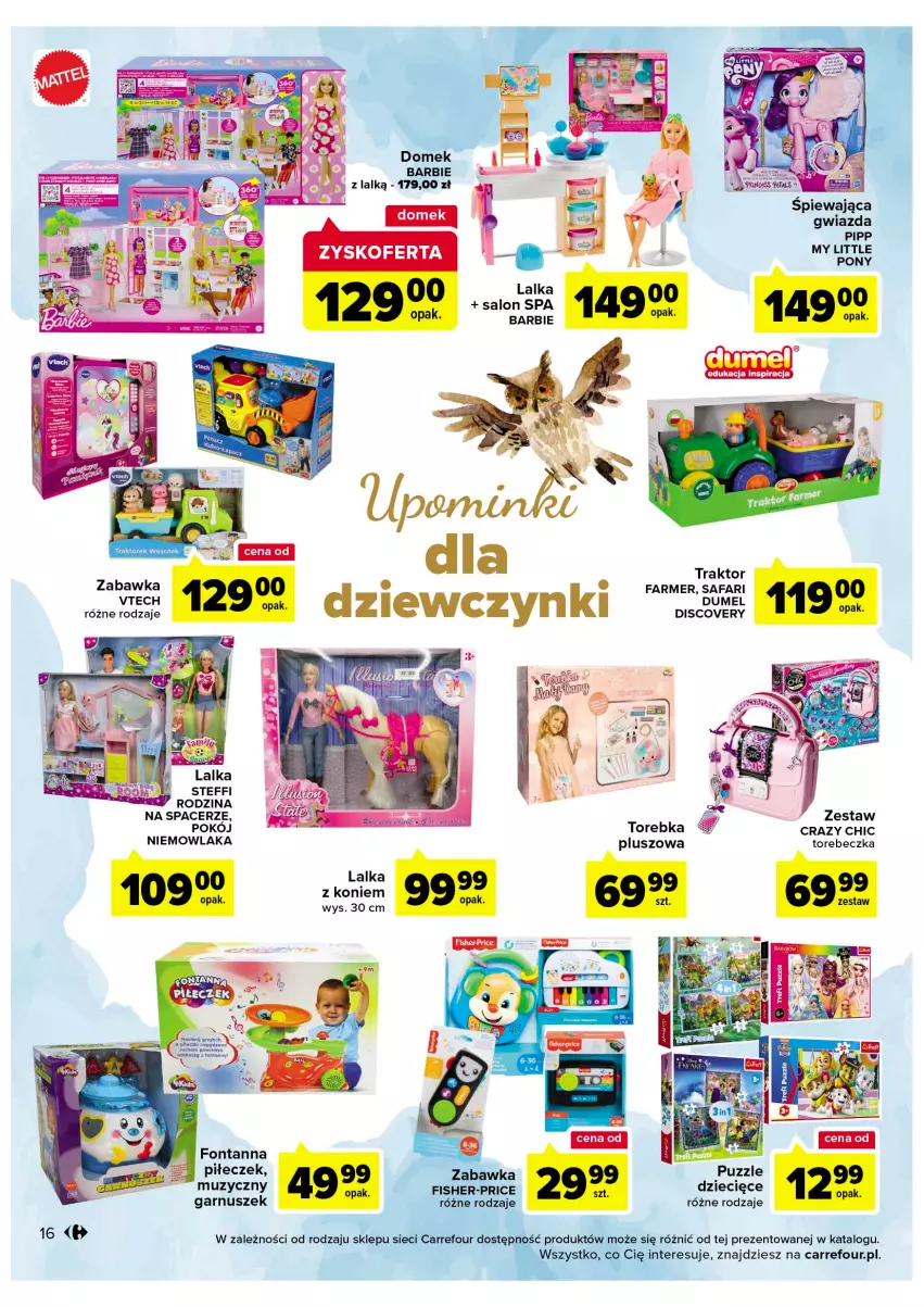 Gazetka promocyjna Carrefour - Gazetka Market - ważna 22.11 do 03.12.2022 - strona 18 - produkty: Acer, Barbie, Crazy Chic, Discover, Dzieci, Fa, Fisher-Price, Garnuszek, Gwiazda, Lalka, My Little Pony, Puzzle, Torebka, Traktor, Zabawka