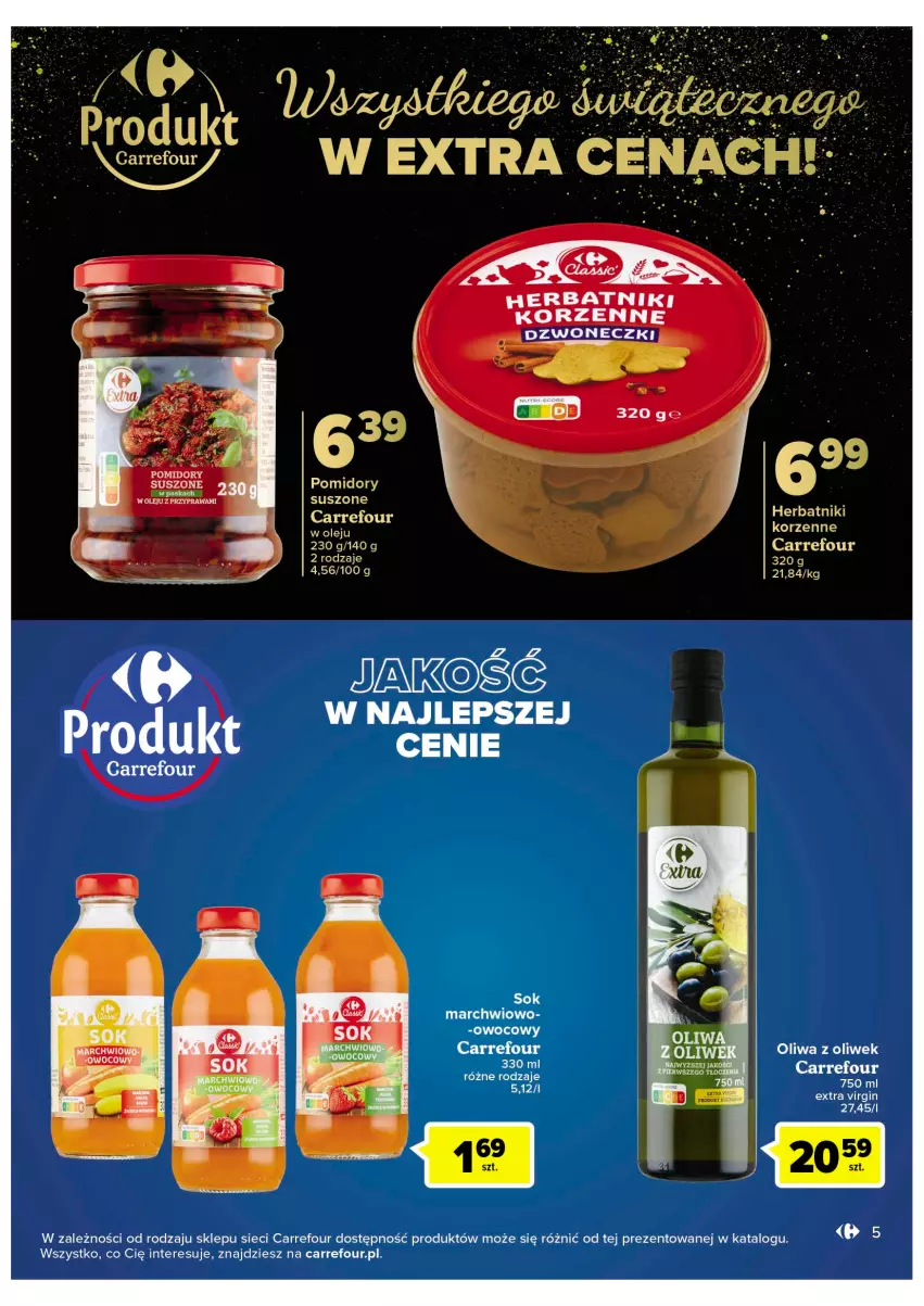Gazetka promocyjna Carrefour - Gazetka Market - ważna 22.11 do 03.12.2022 - strona 7 - produkty: Gin, Olej, Oliwa, Oliwa z oliwek, Pomidory, Sok