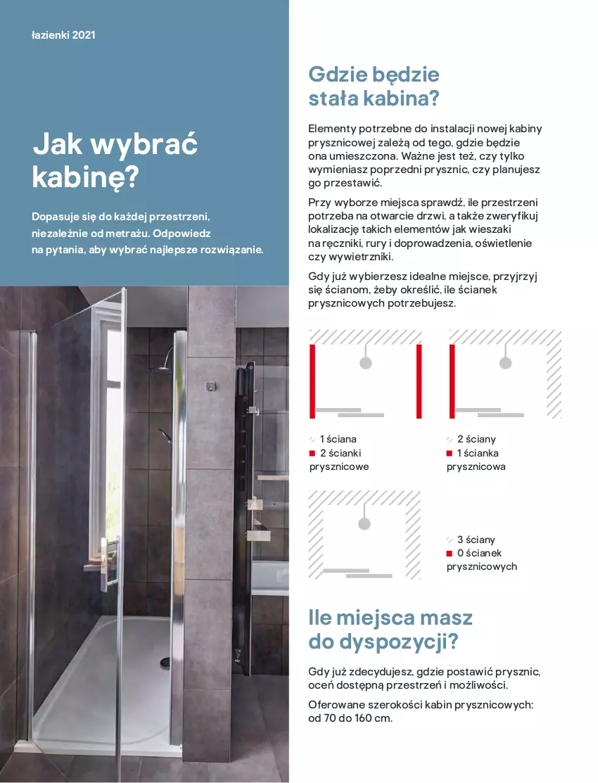 Gazetka promocyjna Castorama - Katalog Łazienki 2021 - ważna 01.10 do 31.12.2021 - strona 100 - produkty: Brodzik, Drzwi, Narożnik, Ręcznik, Wieszak