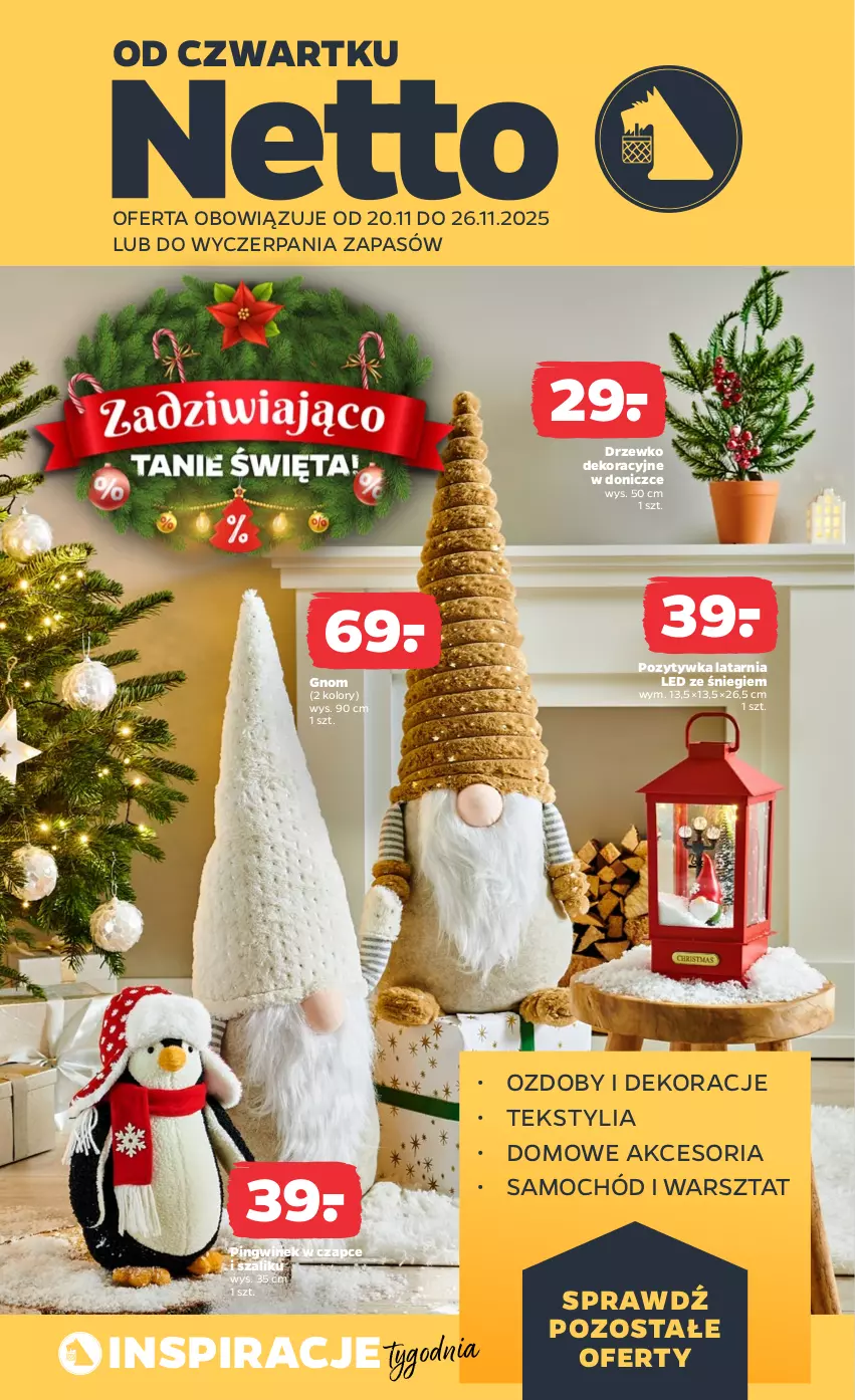 Gazetka promocyjna Netto - Od Czwartku Przemysłowa - ważna 20.11 do 26.11.2025 - strona 1 - produkty: Latarnia, Pingwin, Samochód, Szal