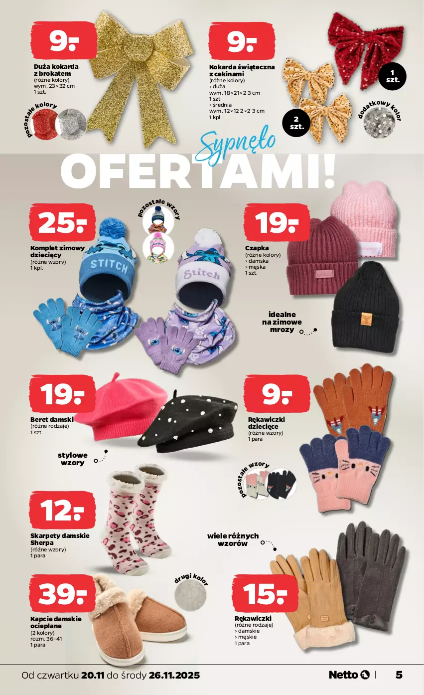 Gazetka promocyjna Netto - Od Czwartku Przemysłowa - ważna 20.11 do 26.11.2025 - strona 5 - produkty: Czapka, Dzieci, Kapcie, Karp