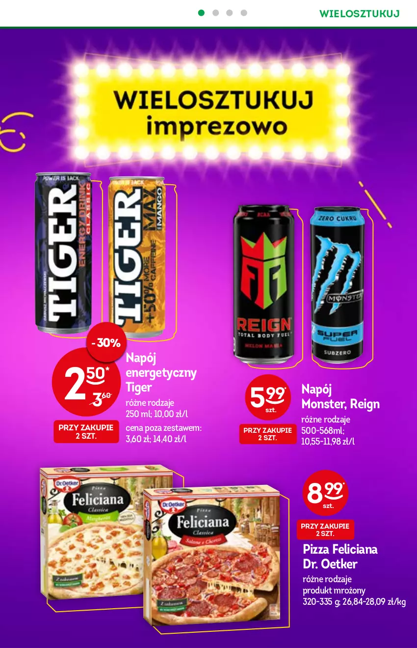 Gazetka promocyjna Żabka - ważna 05.01 do 18.01.2022 - strona 12 - produkty: Dr. Oetker, Feliciana, Napój, Napój energetyczny, Pizza, Tiger