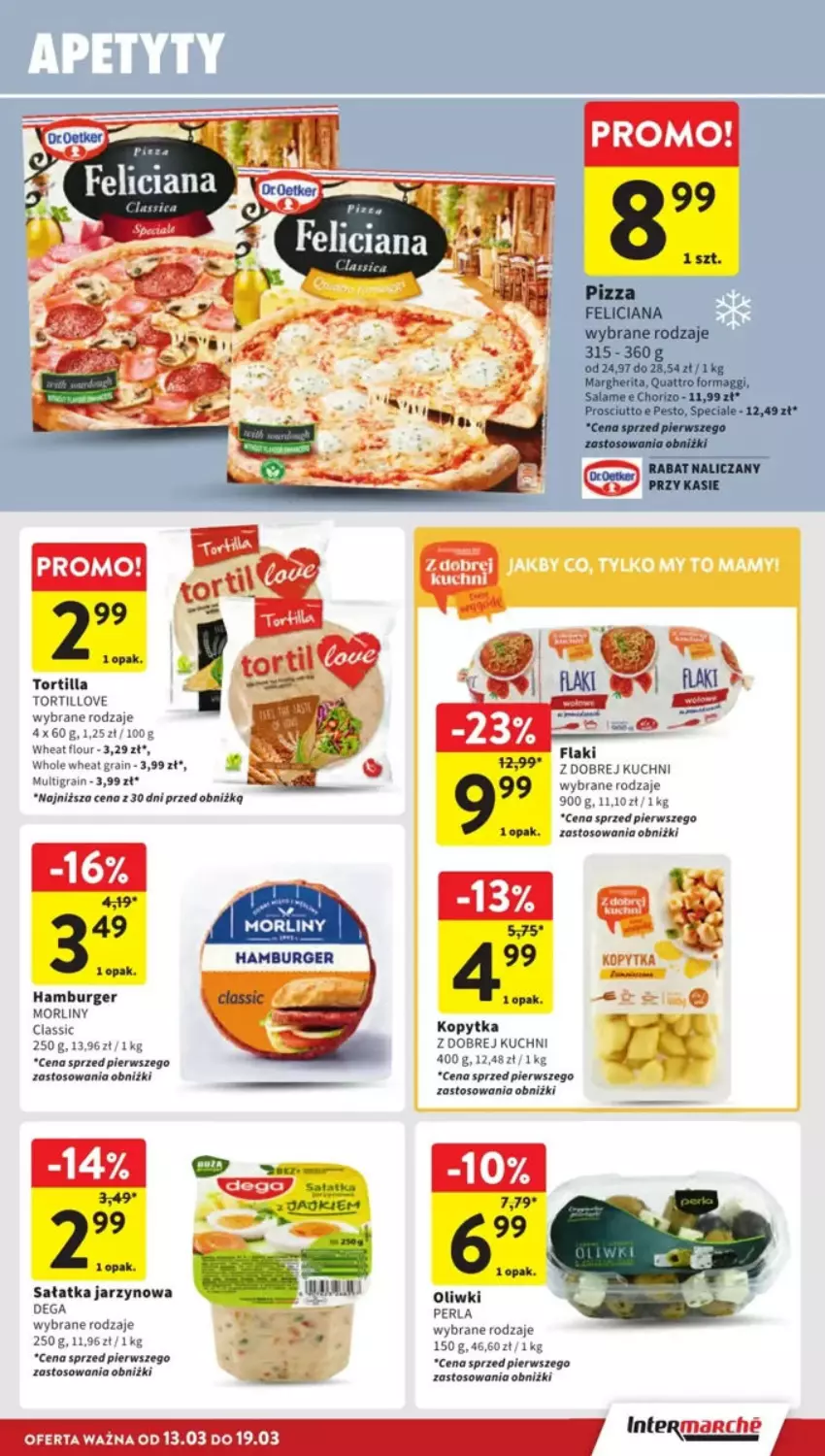 Gazetka promocyjna Intermarche - ważna 13.03 do 19.03.2025 - strona 11 - produkty: Burger, Dega, Feliciana, Gra, Hamburger, Kopytka, Maggi, Oliwki, Pesto, Pizza, Sałat, Sałatka, Tortilla