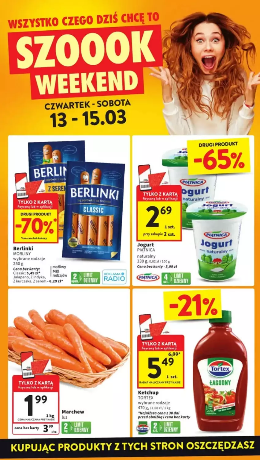 Gazetka promocyjna Intermarche - ważna 13.03 do 19.03.2025 - strona 12 - produkty: Berlinki, Jogurt, Ketchup, Kurczak, Morliny, Piątnica, Ser