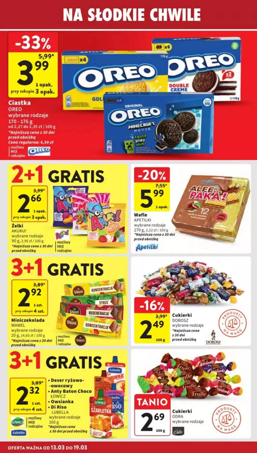 Gazetka promocyjna Intermarche - ważna 13.03 do 19.03.2025 - strona 19 - produkty: Baton, Bell, Bella, Cukier, Cukierki, Czekolada, Deser, Gin, Owsianka, Ryż, Ser, Top, Wawel