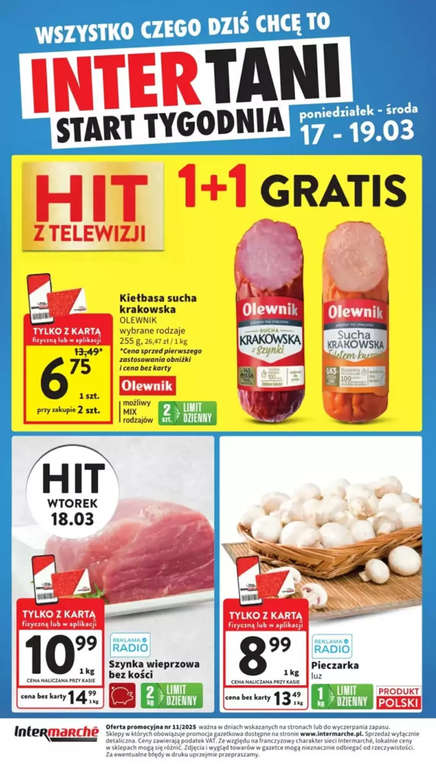 Gazetka promocyjna Intermarche - ważna 13.03 do 19.03.2025 - strona 35 - produkty: Kiełbasa, Olewnik, Piec, Pieczarka, Szynka, Szynka wieprzowa