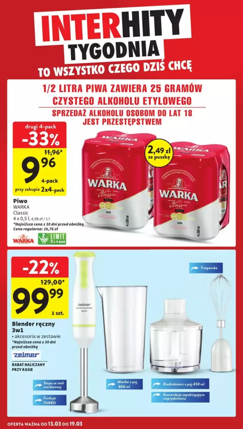 Gazetka promocyjna Intermarche - ważna 13.03 do 19.03.2025 - strona 37 - produkty: Blender, Blender ręczny, Fa, Piwo, Top, Warka