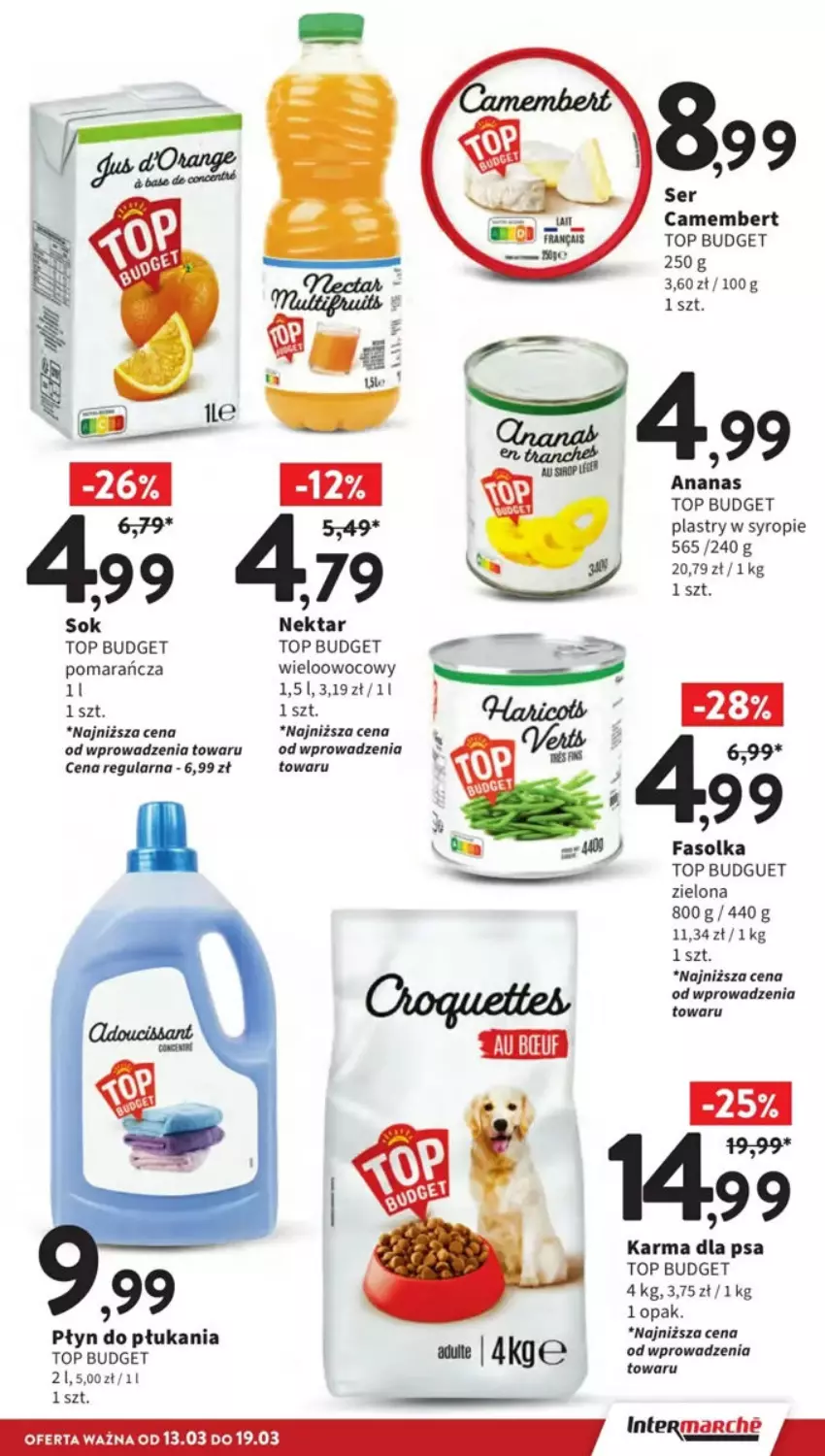 Gazetka promocyjna Intermarche - ważna 13.03 do 19.03.2025 - strona 40 - produkty: Ananas, Camembert, Fa, Nektar, Płyn do płukania, Ser, Sok, Syrop, Top