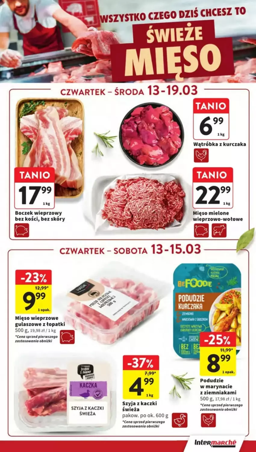 Gazetka promocyjna Intermarche - ważna 13.03 do 19.03.2025 - strona 5 - produkty: Boczek, Boczek wieprzowy, Mięso, Mięso mielone, Mięso wieprzowe