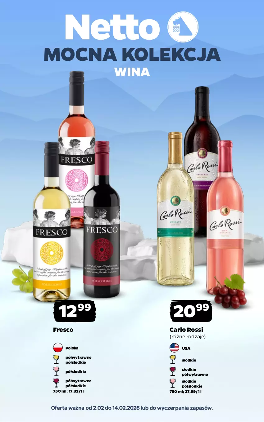 Gazetka promocyjna Netto - Alkohole - Mocne - ważna 02.02 do 14.02.2026 - strona 1 - produkty: Carlo Rossi, Fresco