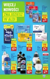 Gazetka promocyjna Aldi - Pełna oferta - Gazetka - ważna od 22.03 do 22.03.2025 - strona 13 - produkty: Domestos, Coccolino, Papier, Papier toaletowy, Dove, Płyn do płukania, Gillette, Znicz, Mydło