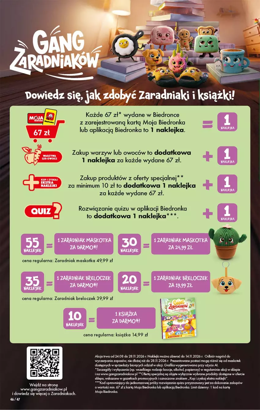 Gazetka promocyjna Biedronka - Gazetka - ważna 07.09 do 14.09.2026 - strona 1 - produkty: Breloczek, Gra, Grafika, Klej, Kotek, Książka, Papier, Quiz