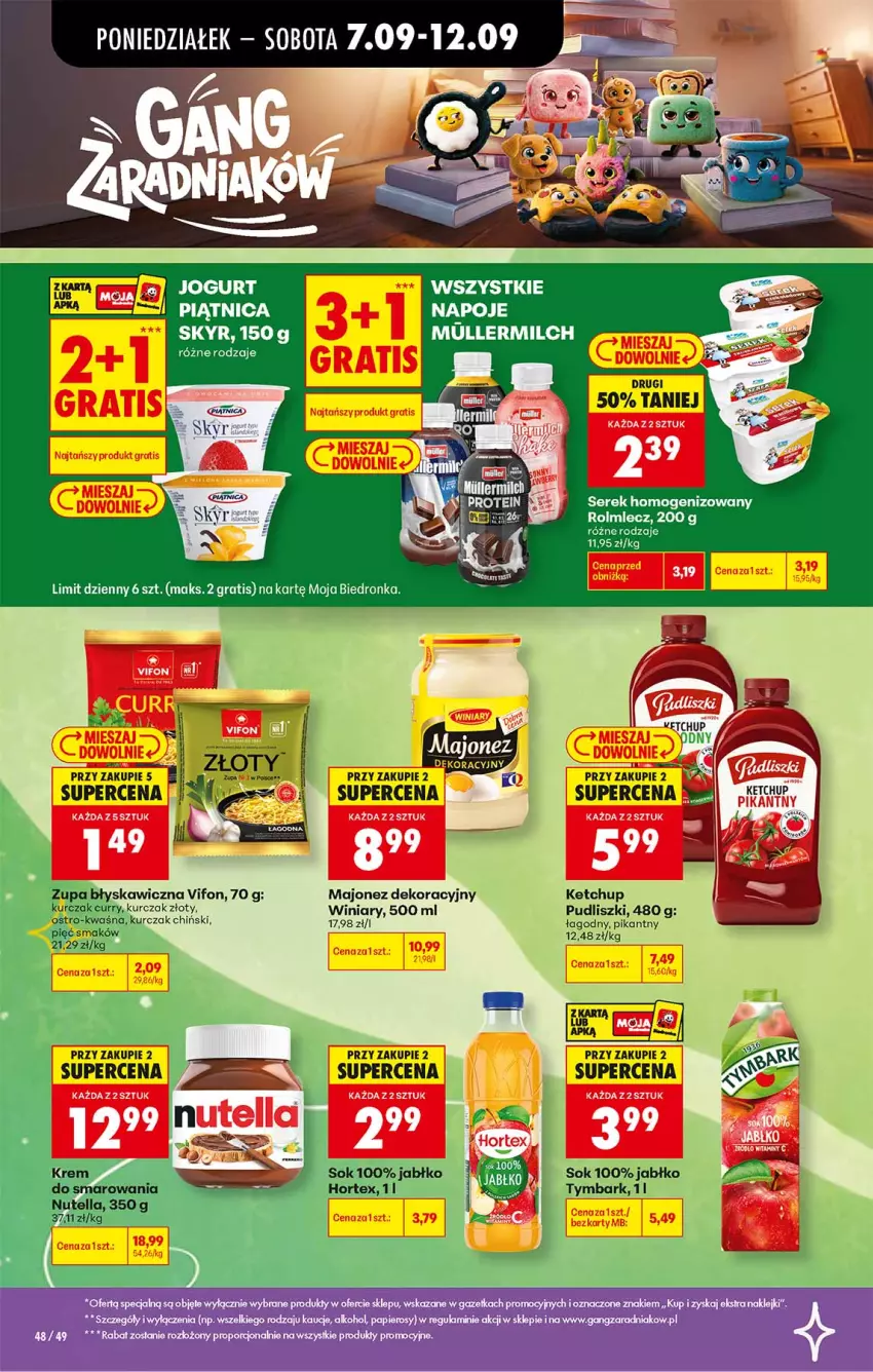 Gazetka promocyjna Biedronka - Gazetka - ważna 07.09 do 14.09.2026 - strona 3 - produkty: Jogurt, Ketchup, Kurczak, Majonez, Napoje, Piątnica, Pudliszki, Rolmlecz, Ser, Serek, Serek homogenizowany, Winiary