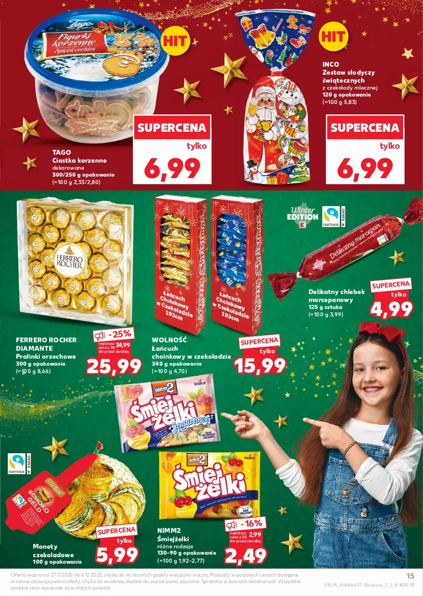 Gazetka promocyjna Kaufland - Gazetka tygodnia - ważna 27.11 do 03.12.2025 - strona 15 - produkty: Chleb, Ciastka, Diamant, Ferrero, Ferrero Rocher, Lody, Nimm2, Tago