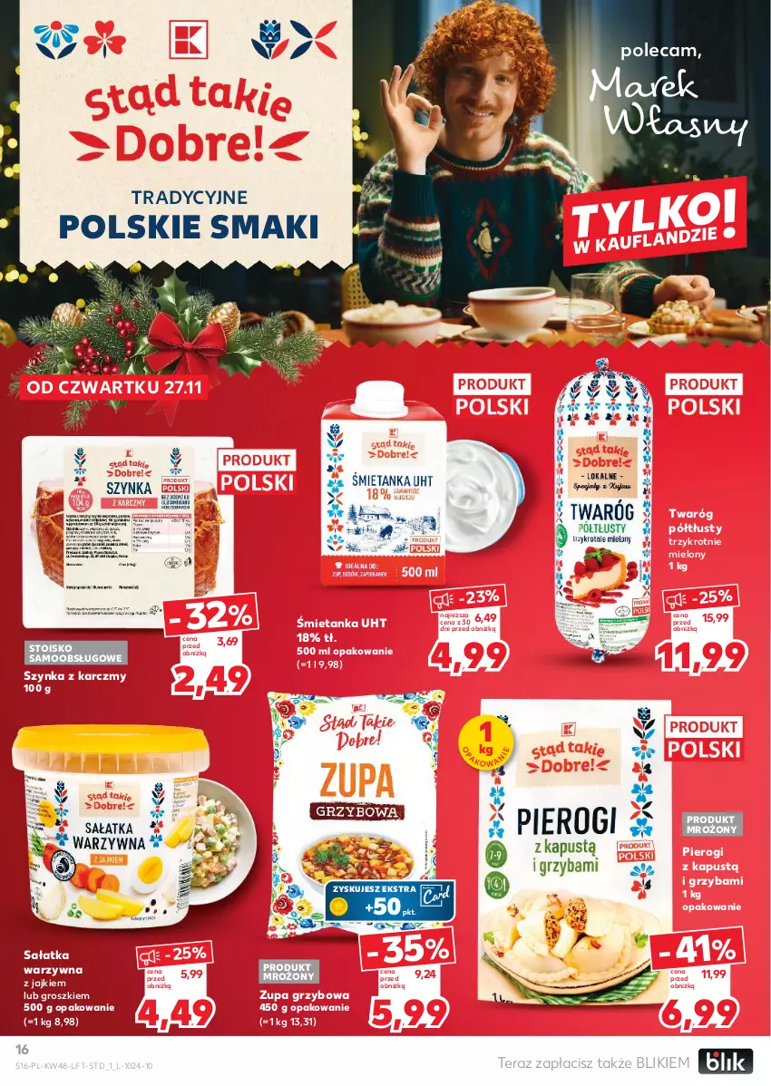Gazetka promocyjna Kaufland - Gazetka tygodnia - ważna 27.11 do 03.12.2025 - strona 16 - produkty: Kapustą, Pierogi, Sałat, Sałatka, Sałatka warzywna, Szynka, Tera, Twaróg, Twaróg półtłusty, Zupa