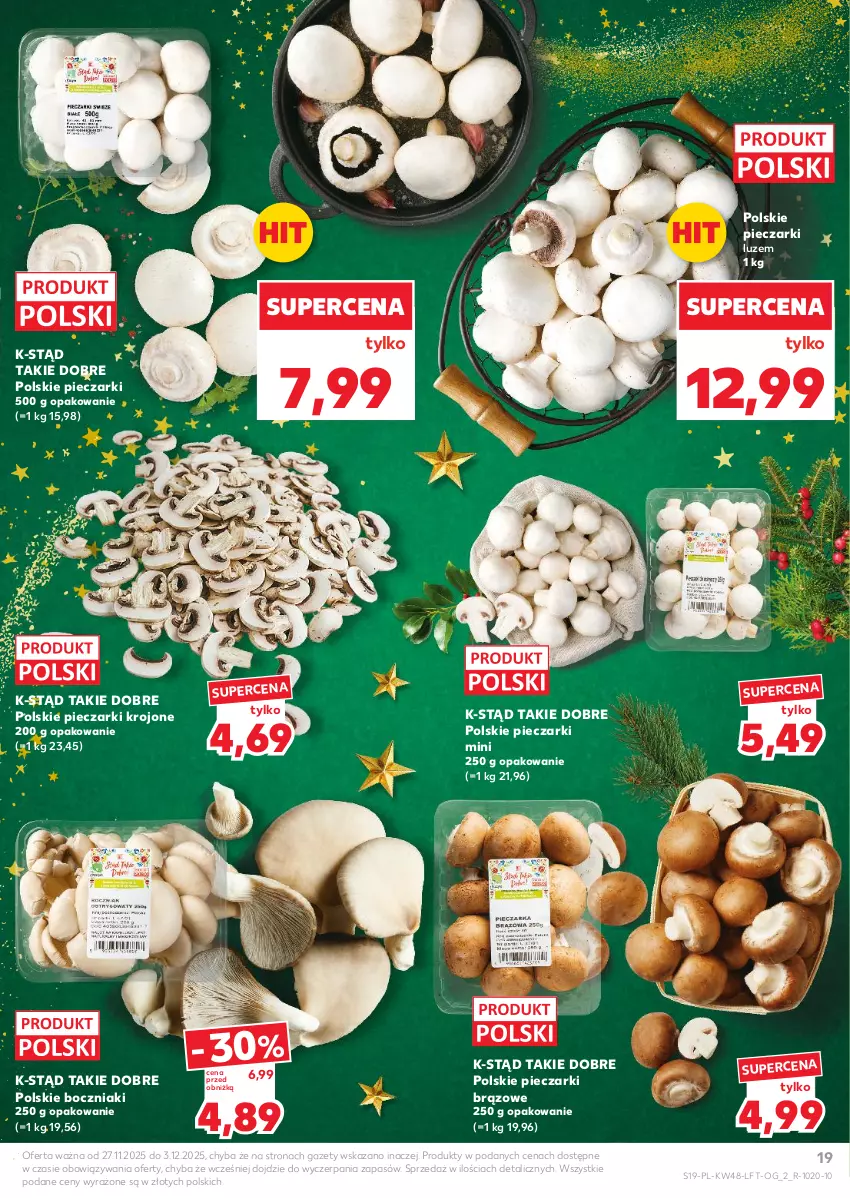 Gazetka promocyjna Kaufland - Gazetka tygodnia - ważna 27.11 do 03.12.2025 - strona 19 - produkty: Boczniak, Piec, Pieczarki krojone