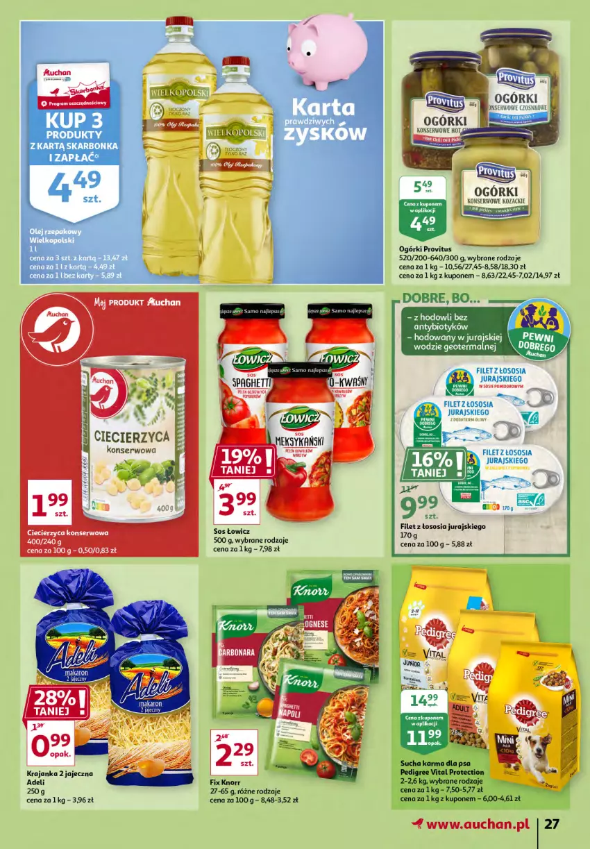 Gazetka promocyjna Auchan - Sezon na radość Hipermarkety - ważna 20.05 do 26.05.2021 - strona 27 - produkty: Fa, Knorr, Ogórki konserwowe, Pedigree, Ser, Sos, Sucha karma