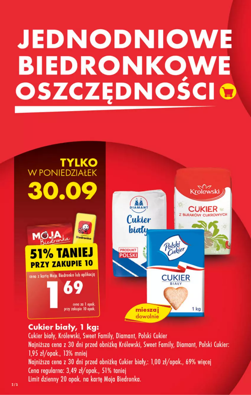 Gazetka promocyjna Biedronka - Od Poniedziałku - ważna 30.09 do 05.10.2024 - strona 2 - produkty: Cukier, Diamant, Fa, Królewski