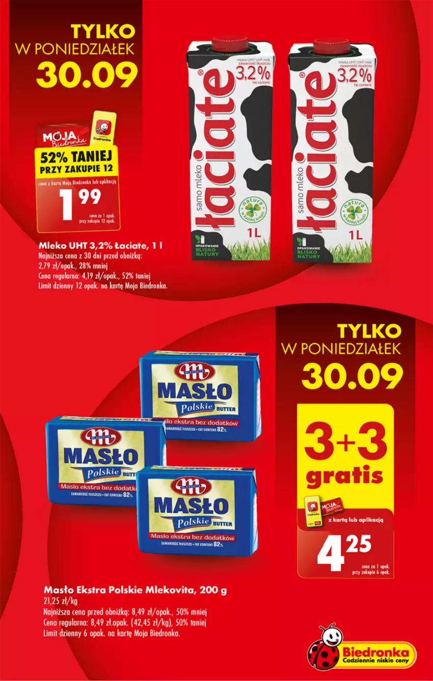 Gazetka promocyjna Biedronka - Od Poniedziałku - ważna 30.09 do 05.10.2024 - strona 3 - produkty: Masło, Mleko, Mlekovita