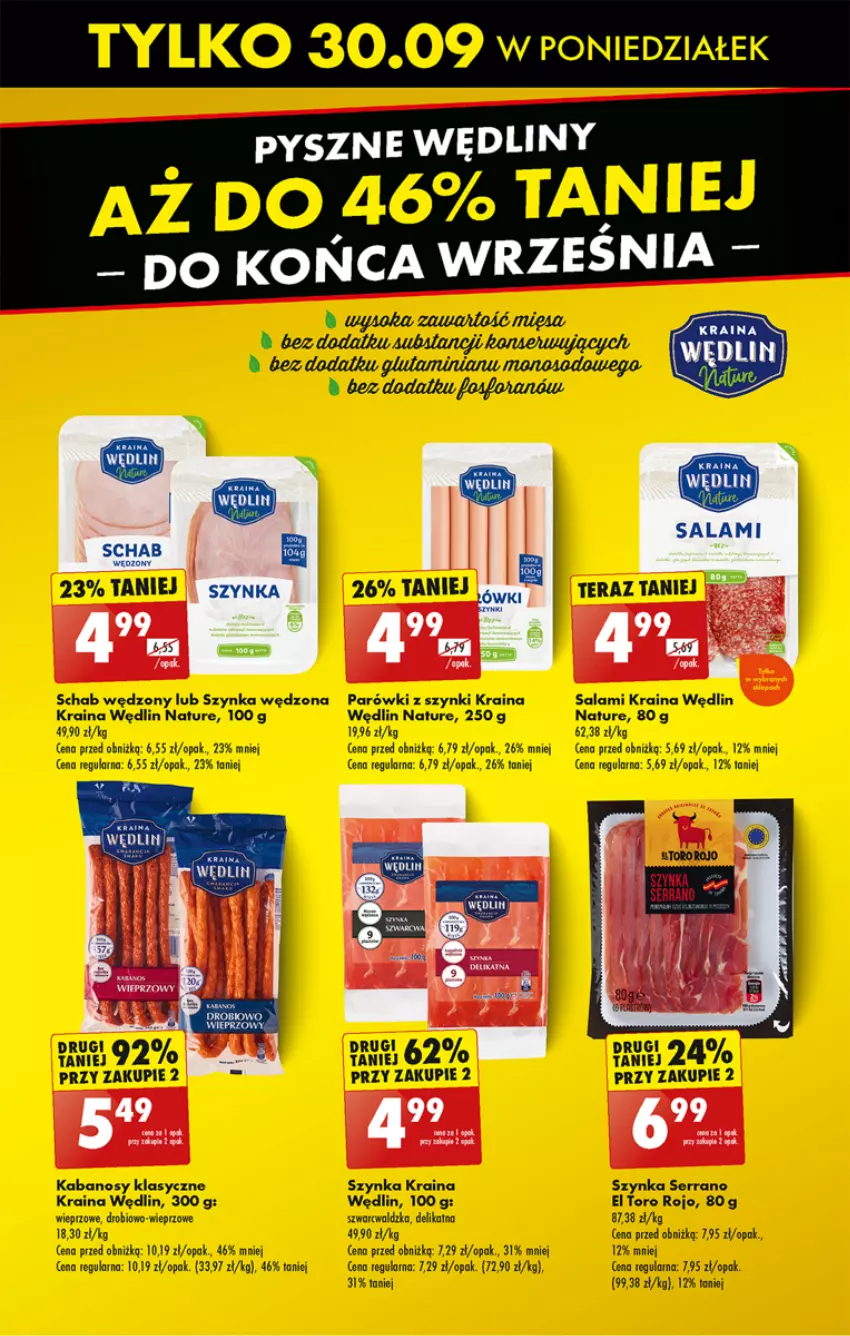 Gazetka promocyjna Biedronka - Od Poniedziałku - ważna 30.09 do 05.10.2024 - strona 43 - produkty: Parówki, Parówki z szynki, Salami, Ser, Szynka, Tera