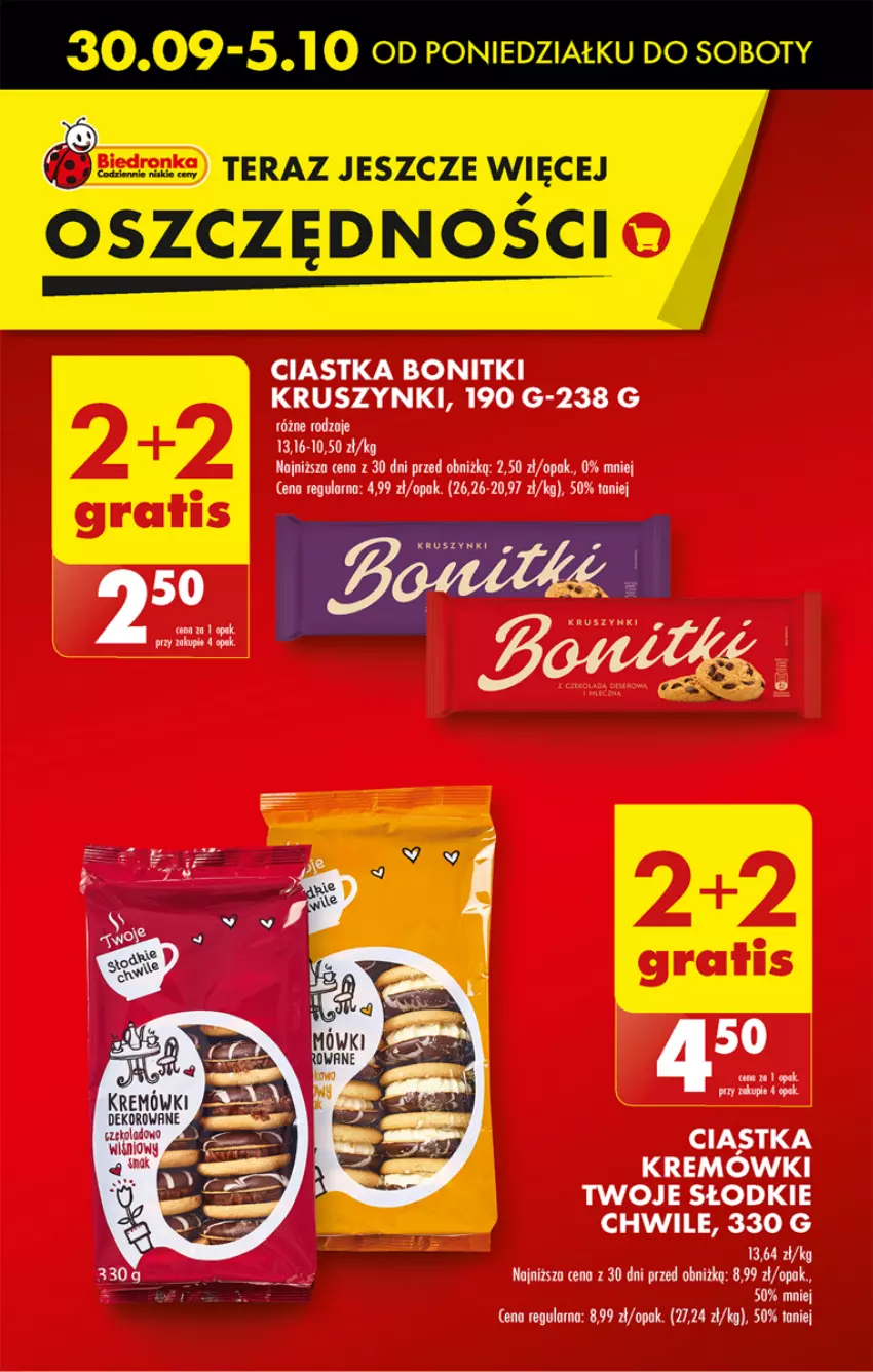 Gazetka promocyjna Biedronka - Od Poniedziałku - ważna 30.09 do 05.10.2024 - strona 9 - produkty: Bonitki, Ciastka, Mus, Tera