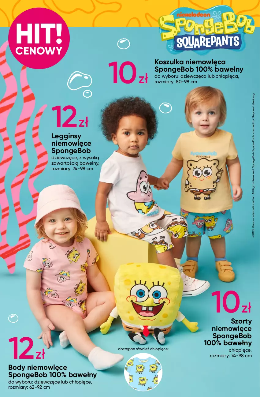Gazetka promocyjna Pepco - SpongeBob - ważna 10.04 do 23.04.2025 - strona 4 - produkty: Bielizna, Body, Gin, Kosz, Koszulka, Legginsy, Piżama, Ser, Sok, Szorty, Top