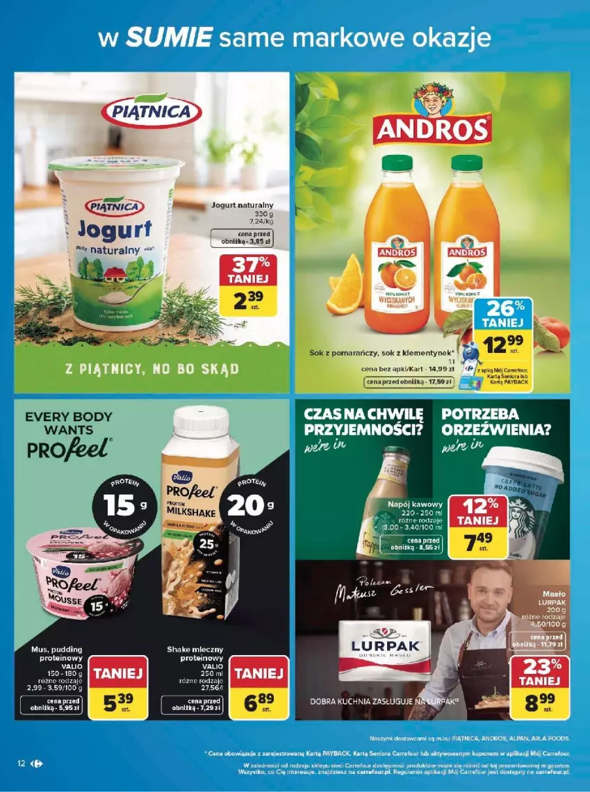 Gazetka promocyjna Carrefour - Gazetka w SUMIE same markowe okazje - ważna 08.06 do 20.06.2026 - strona 12 - produkty: Lurpak, Mus, Pudding, Sok