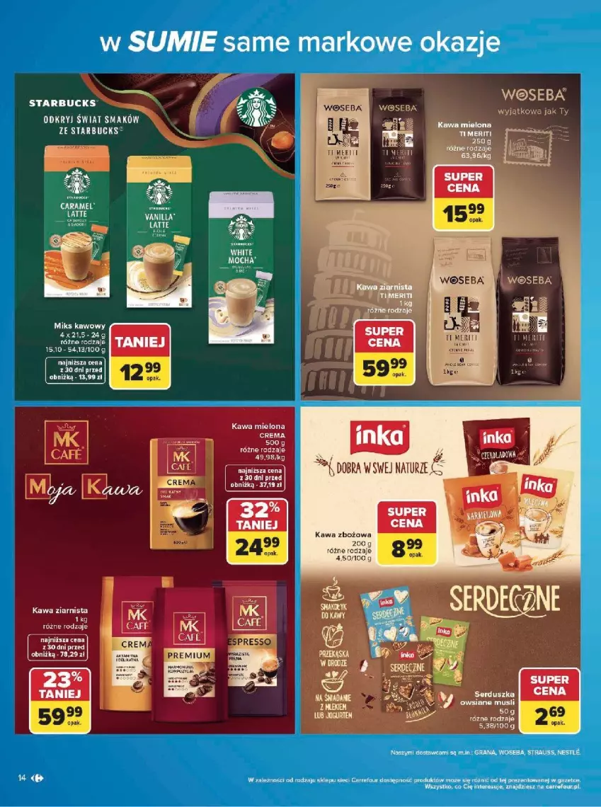 Gazetka promocyjna Carrefour - Gazetka w SUMIE same markowe okazje - ważna 08.06 do 20.06.2026 - strona 14 - produkty: Chia, Gra, Jogurt, Kawa, Kawa mielona, Kawa zbożowa, Kawa ziarnista, Mus