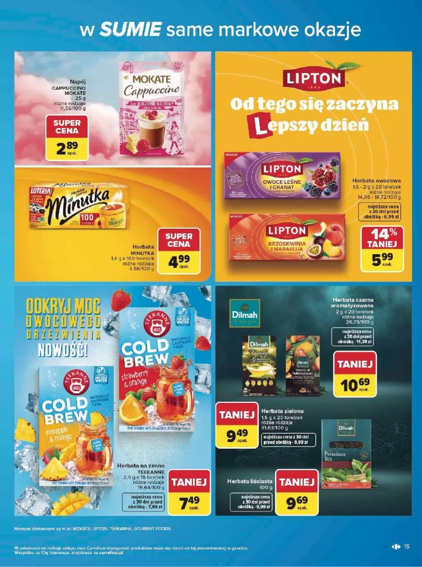 Gazetka promocyjna Carrefour - Gazetka w SUMIE same markowe okazje - ważna 08.06 do 20.06.2026 - strona 15 - produkty: Herbata, Herbata owocowa, Napój, Teekanne