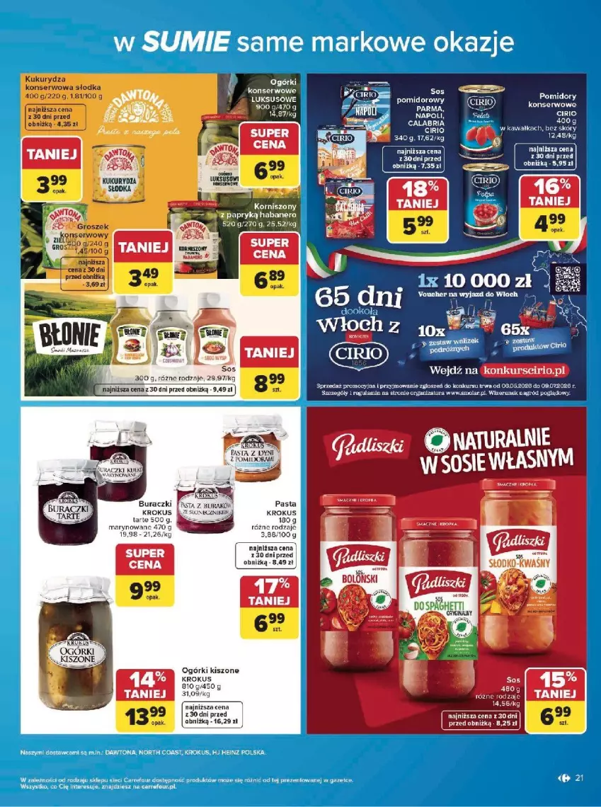 Gazetka promocyjna Carrefour - Gazetka w SUMIE same markowe okazje - ważna 08.06 do 20.06.2026 - strona 21 - produkty: Buraczki, Fa, Kawa, Krokus, Kukurydza, Ser