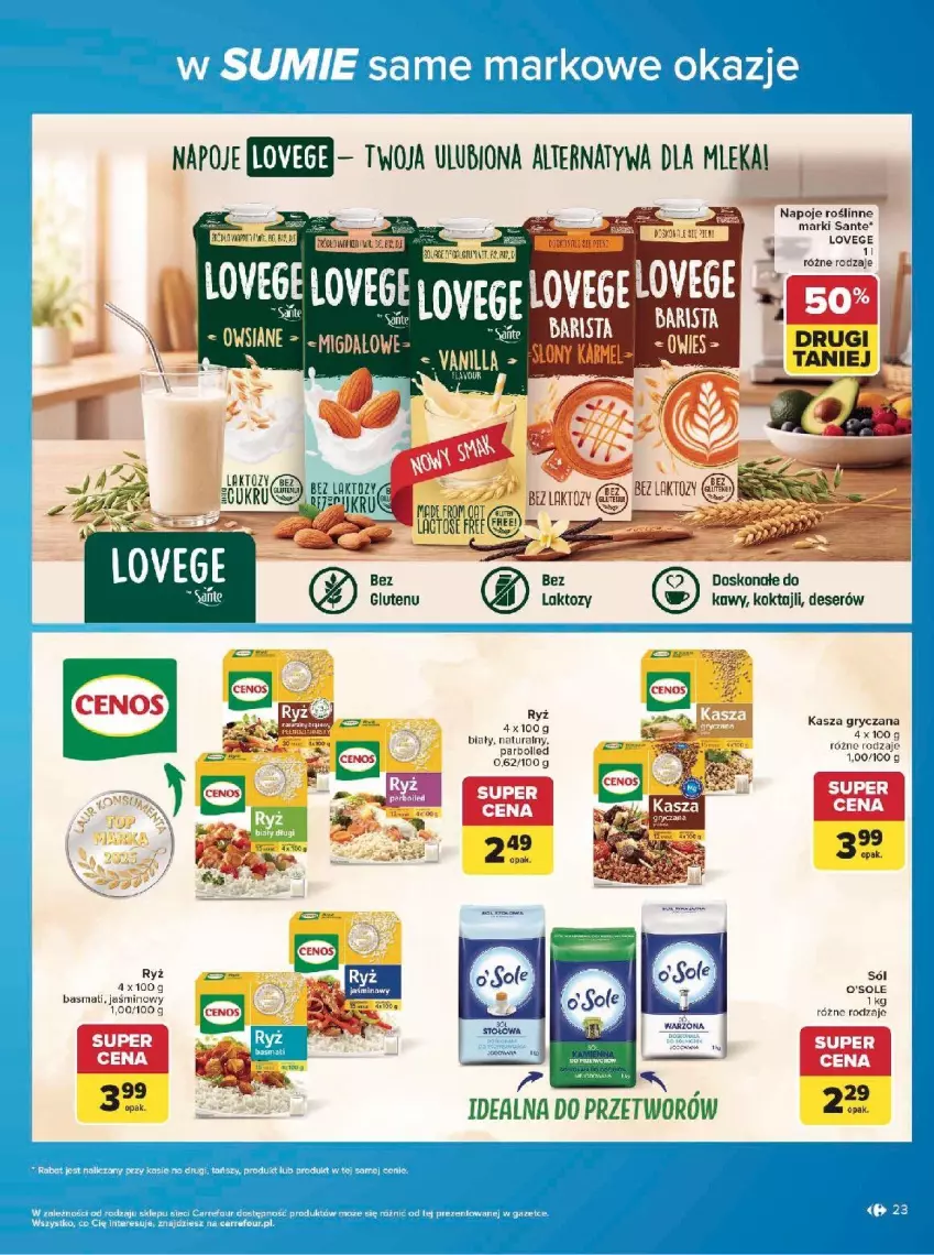 Gazetka promocyjna Carrefour - Gazetka w SUMIE same markowe okazje - ważna 08.06 do 20.06.2026 - strona 23 - produkty: Deser, Gry, Kasza, Kasza gryczana, Napoje, Ryż, Sante, Ser, Top