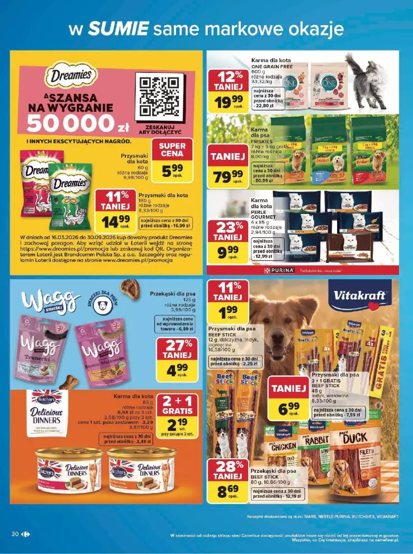Gazetka promocyjna Carrefour - Gazetka w SUMIE same markowe okazje - ważna 08.06 do 20.06.2026 - strona 30 - produkty: Dziczyzna, Friskies, Gra, Mars, Przysmaki, Pur, Purina, Wołowina