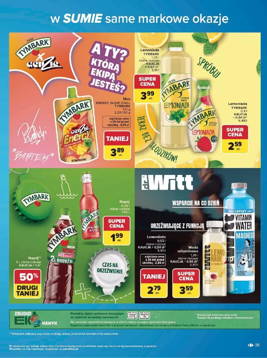 Gazetka promocyjna Carrefour - Gazetka w SUMIE same markowe okazje - ważna 08.06 do 20.06.2026 - strona 35 - produkty: Lemoniada, Napój, NBA, Tymbark